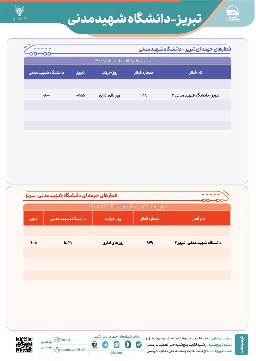قطار حومه ای تبریز دانشگاه