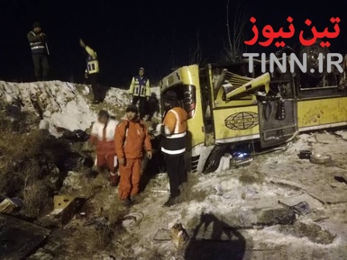 ۹ فوتی در حادثه واژگونی اتوبوس در آزاد راه زنجان _ تبریز