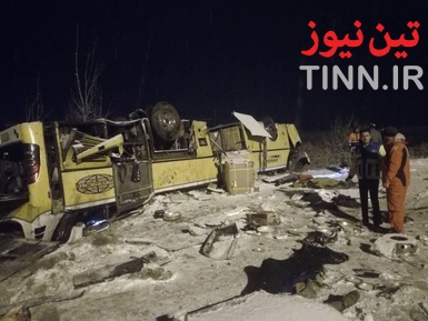 ۹ فوتی در حادثه واژگونی اتوبوس در آزاد راه زنجان _ تبریز