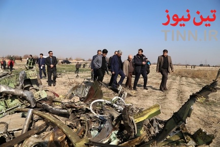 بازدید مدیر فرودگاه امام از محل سقوط هواپیمای مسافربری بویینگ ۷۳۷ متعلق به خطوط هوایی اوکراین