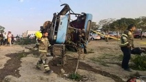 تراژدی مجدد بزرگراه آزادگان: واژگونی اتوبوس در ورودی بزرگراه آزادگان