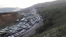 ترافیک سنگین در آزادراه تهران-کرج محدوده بوستان چیتگر