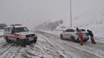 بارش برف و باران در ارتفاعات محورهای چالوس و هراز 