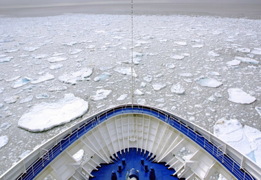 Russian freighter gets stuck in Arctic ice
