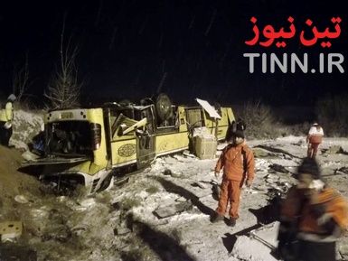 ۹ فوتی در حادثه واژگونی اتوبوس در آزاد راه زنجان _ تبریز