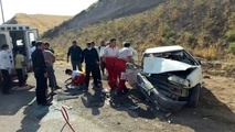 برخورد پراید با تیر چراغ برق