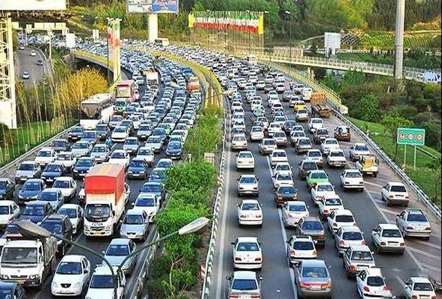 ترافیک سنگین در جاده چالوس