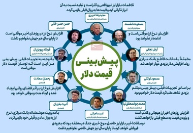 اینفوگرافیک|پیش بینی ۱۰ اقتصاددان از قیمت دلار در روزهای آینده