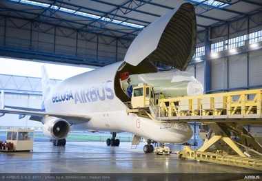 BelugaST delivers the nose section for its BelugaXL successor