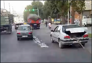 فیلم| حمل خطرناک بار با خودروی شخصی