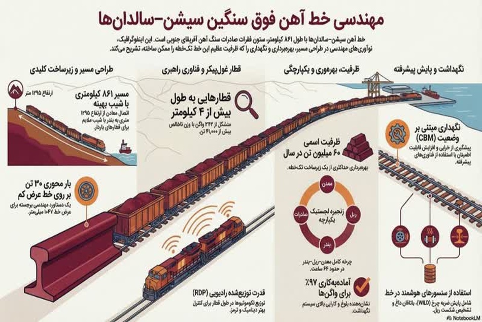 تبلور مهندسی راه‌ آهن در خط سیشن-سالدانها (Sishen–Saldanha)