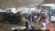 علت واژگونی اتوبوس گردشگران در گردنه حیران