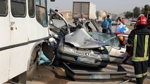 تصادف مرگبار اتوبوس و پژو در محور آشخانه به جنگل گلستان 