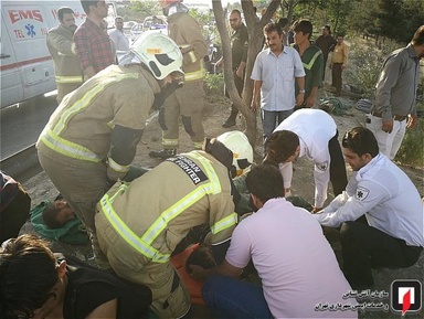تصادف 206 در اتوبان بابایی