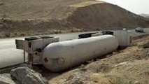بازگشایی جاده طبس به یزد پس از واژگونی تانکر گاز