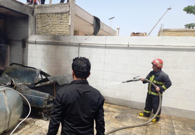 انفجار خودرو در دزفول به علت نشت ال پی جی