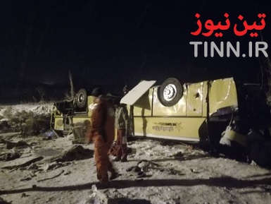۹ فوتی در حادثه واژگونی اتوبوس در آزاد راه زنجان _ تبریز